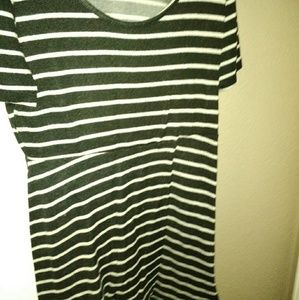 Black and white striped dress